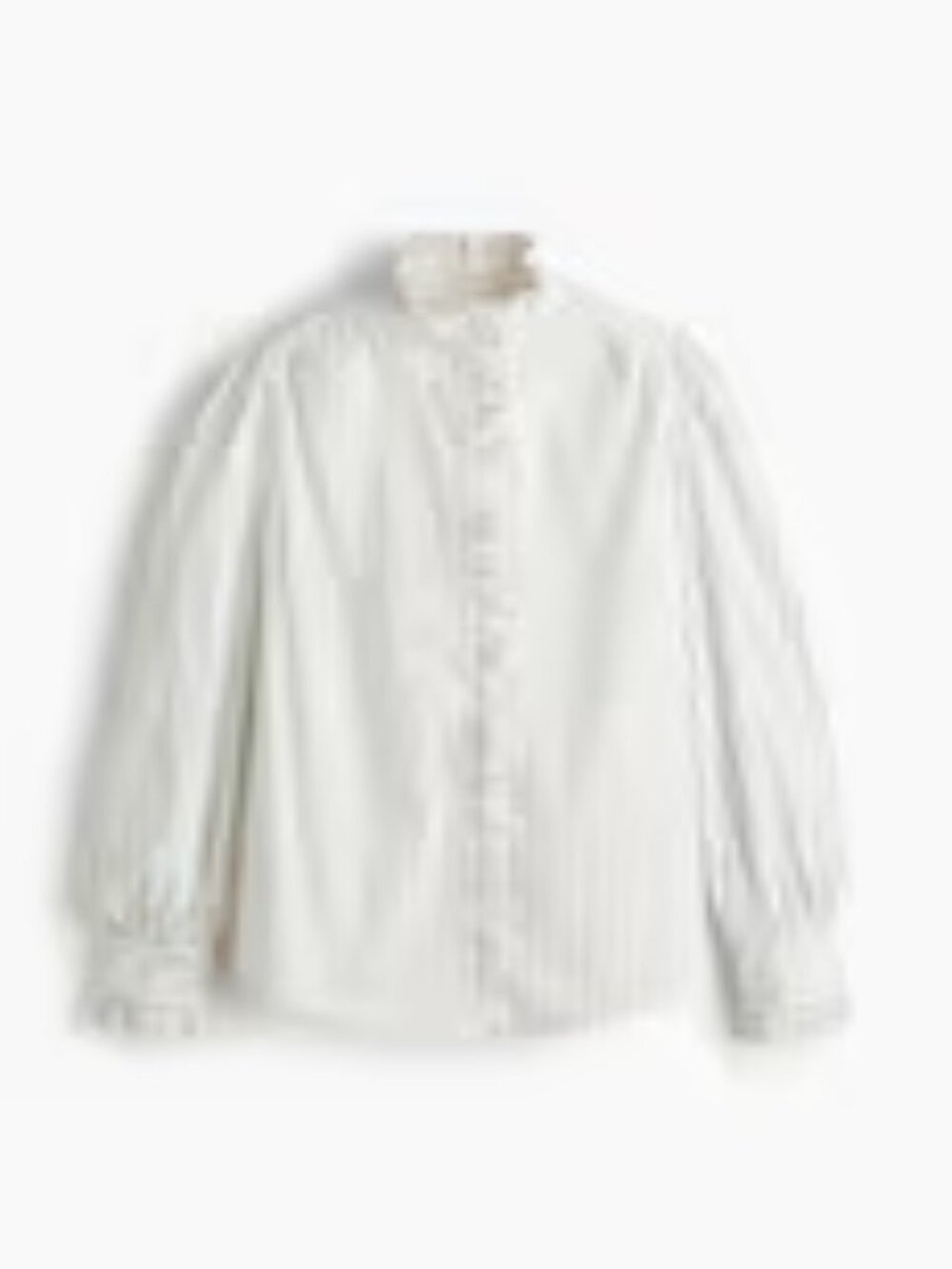 White Striped Ruffle-Trimmed Blouse - Picture 4 of 11